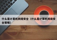 什么是计算机网络安全（什么是计算机网络安全策略）