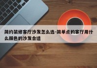 简约装修客厅沙发怎么选-简单点的客厅用什么颜色的沙发合适