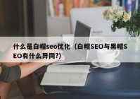 什么是白帽seo优化（白帽SEO与黑帽SEO有什么异同?）