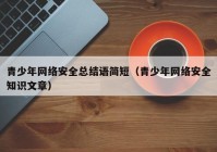 青少年网络安全总结语简短（青少年网络安全知识文章）