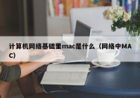 计算机网络基础里mac是什么（网络中MAC）