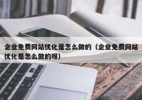 企业免费网站优化是怎么做的（企业免费网站优化是怎么做的呀）