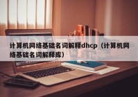 计算机网络基础名词解释dhcp（计算机网络基础名词解释库）