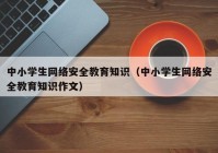 中小学生网络安全教育知识（中小学生网络安全教育知识作文）