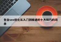 包含seo优化从入门到精通的十大技巧的词条